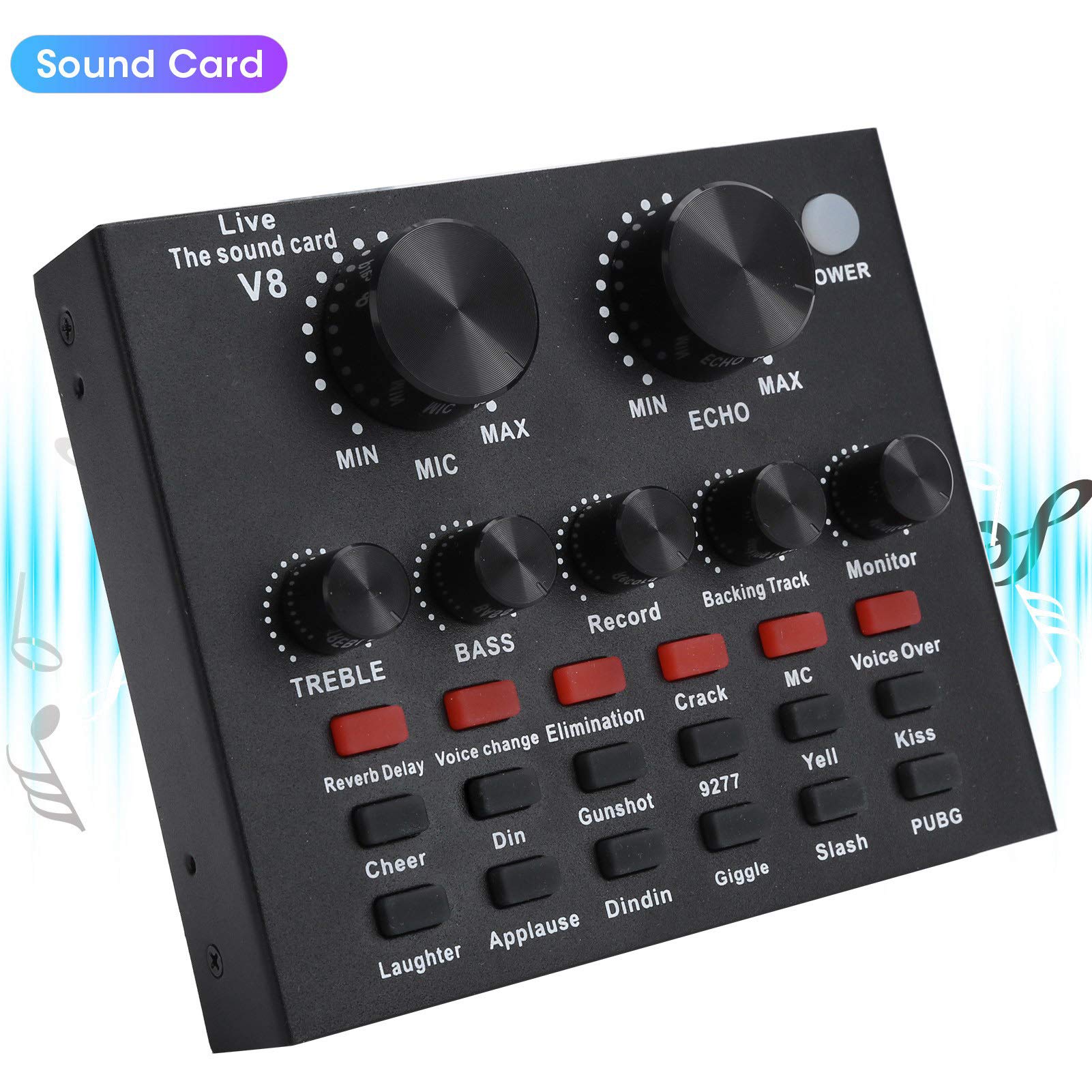 Live Sound Card & Bluetooth Voice Changer - 7-in-1 Karaoke Audio Mixer with Wireless Connectivity for Phones, Computers & Headsets | Perfect for Streaming, Podcasting & Home Karaoke Parties
