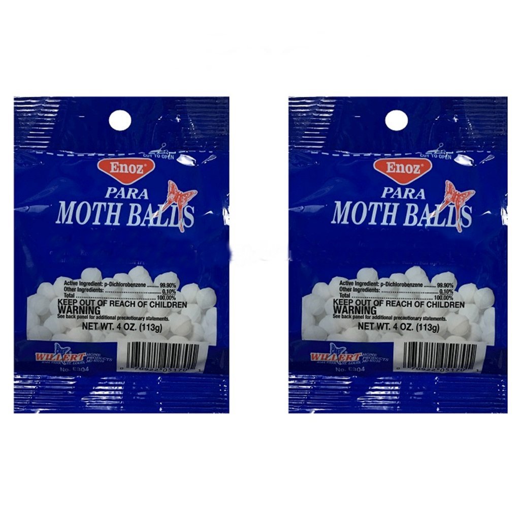 Enoz Para Moth Balls - 2 Pack | Kills Clothes Moths & Carpet Beetles | No Lingering Odor | Ideal for Closet, Storage & Travel Protection