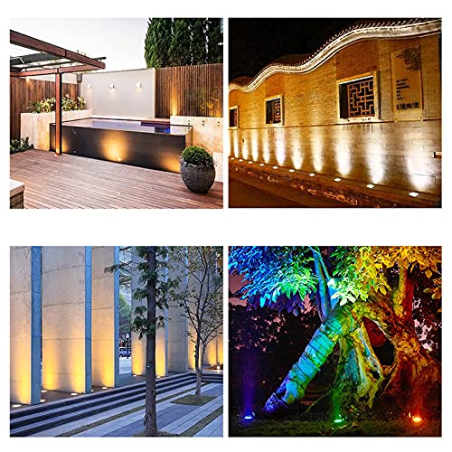 18W Yellow LED Underground Landscape Light - IP67 Waterproof Outdoor Pathway Lights, 120V Buried Garden Path Spot Recessed In-Ground Lighting for Bridge, Garden, Walkway, Driveway, and Landscape Decoration