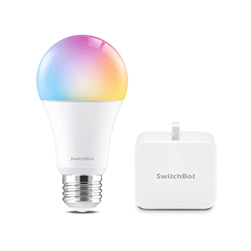 SwitchBot Smart Switch & E26 Smart LED Light Bulb Combo - White | WiFi & App Controlled for Home Automation | Perfect for Bedroom, Living Room & Smart Home Setup