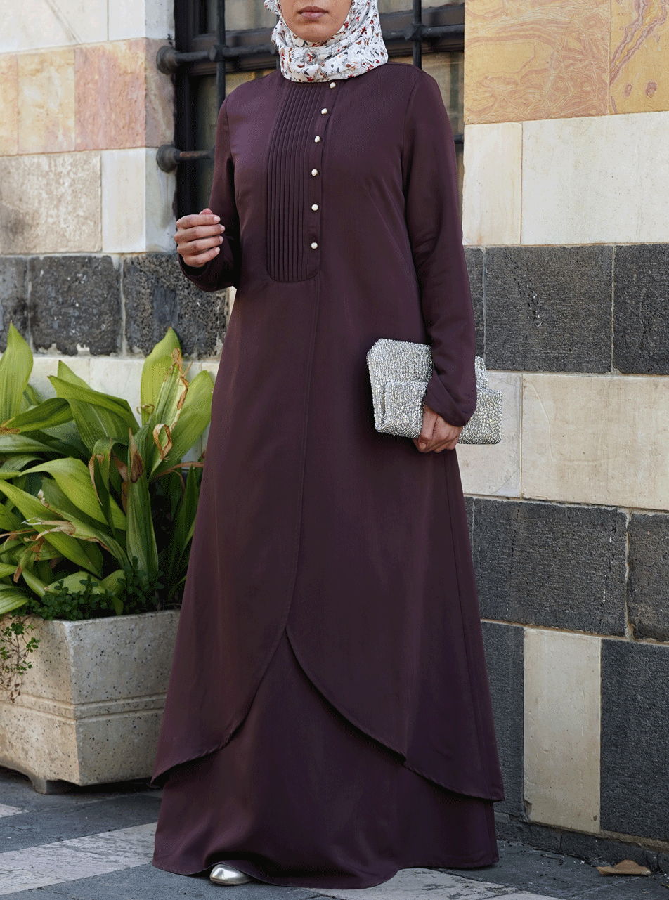 Dyna Abaya 49996 - Modest Islamic Prayer Dress for Women | Elegant Long Sleeve Loose Fit Hijab Dress | Perfect for Prayer, Mosque, Eid & Special Occasions