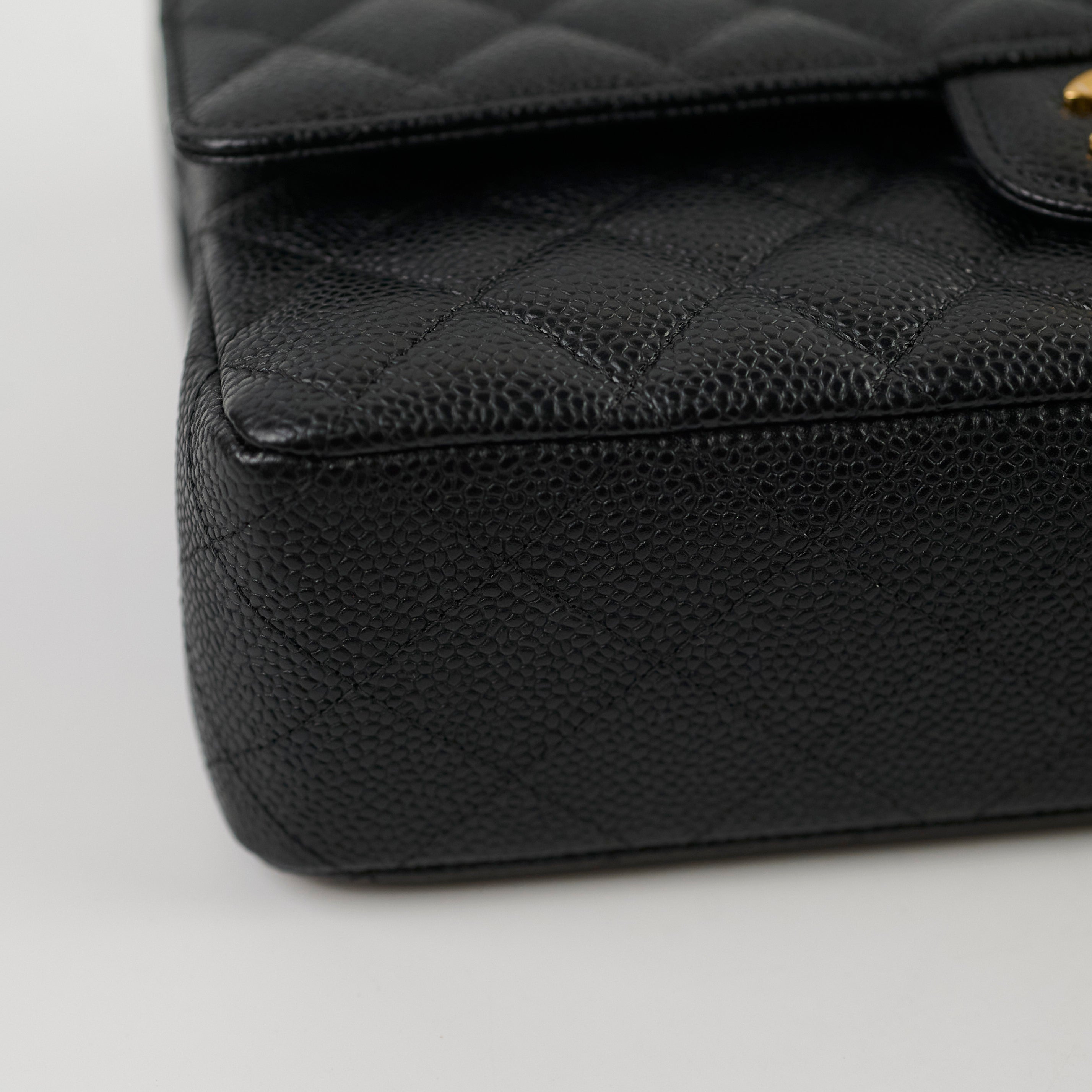 Chanel Classic Flap Bag Medium M/L Black Caviar Leather 26 Series - Luxury Handbag for Women, Perfect for Parties, Work & Everyday Use