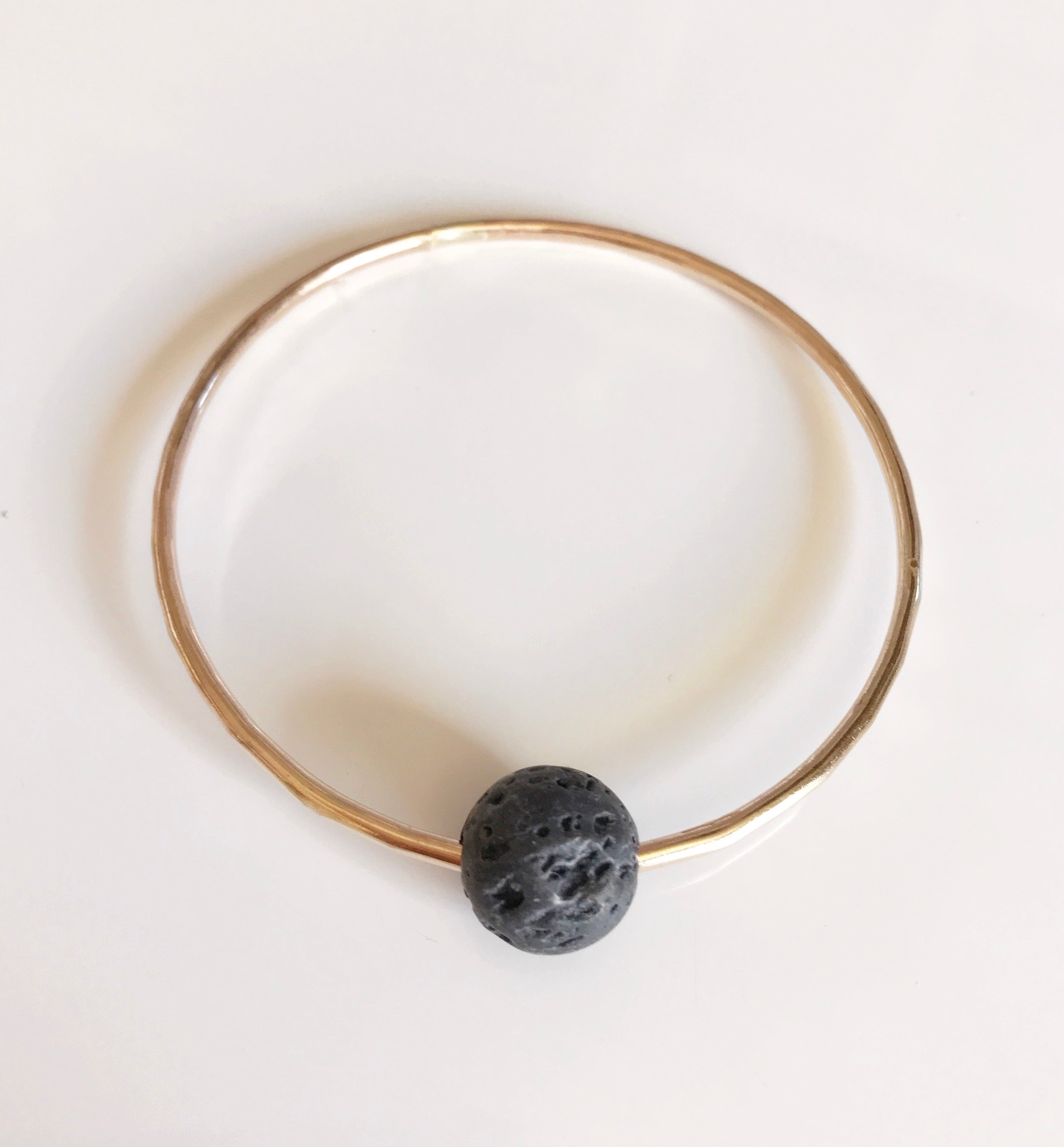 Lava Stone Bead Bracelet for Women - Natural Black Lava Rock Bangle (B344) | Stress Relief, Meditation & Spiritual Healing Jewelry