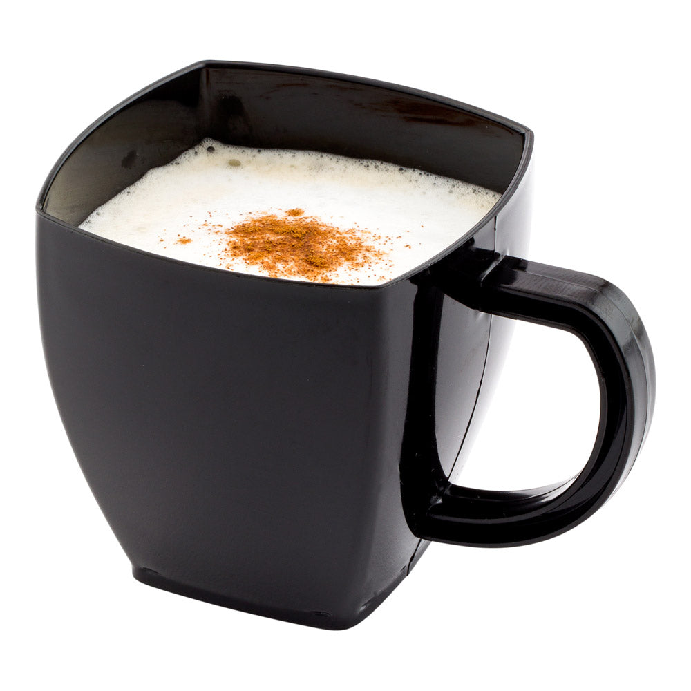5 oz Square Black Plastic Cafe Cups - 2.5