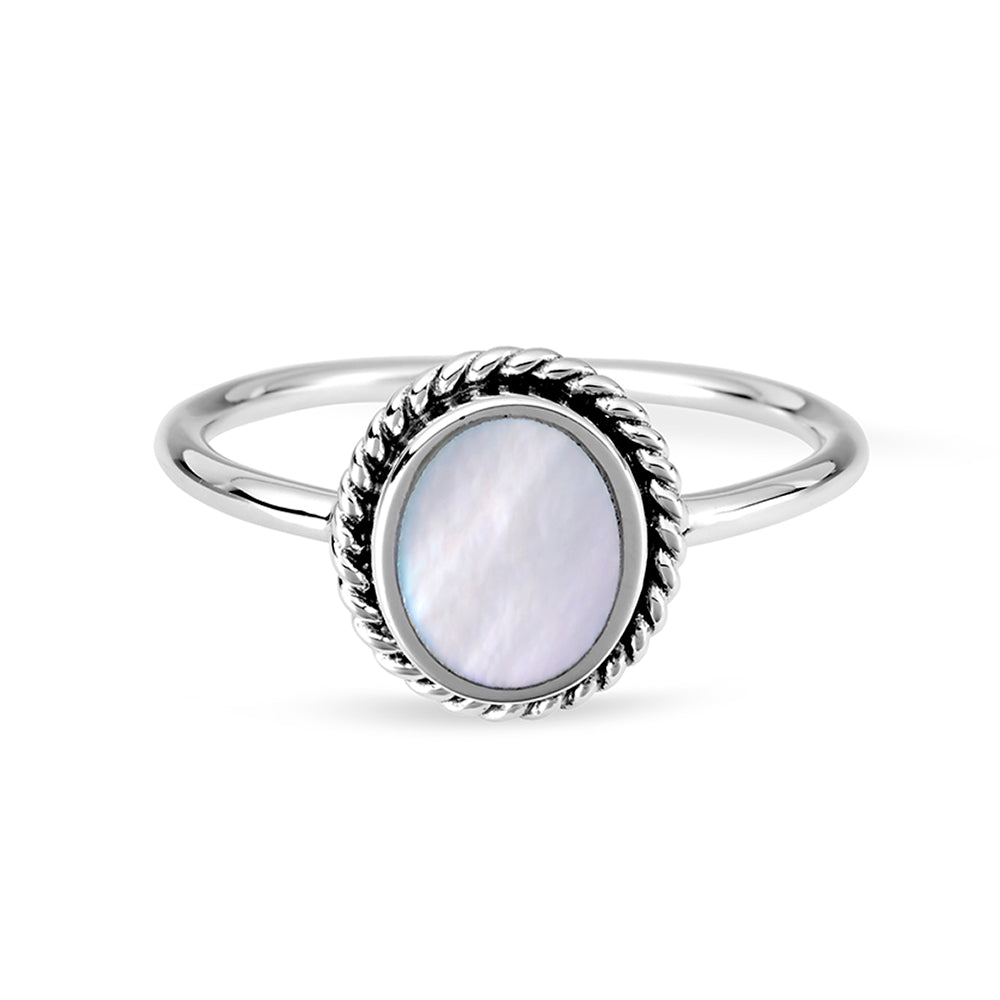 Sephira Genuine Mother of Pearl Ring for Women - Elegant Handmade Shell Jewelry Gift for Her - Perfect for Weddings, Anniversaries & Special Occasions