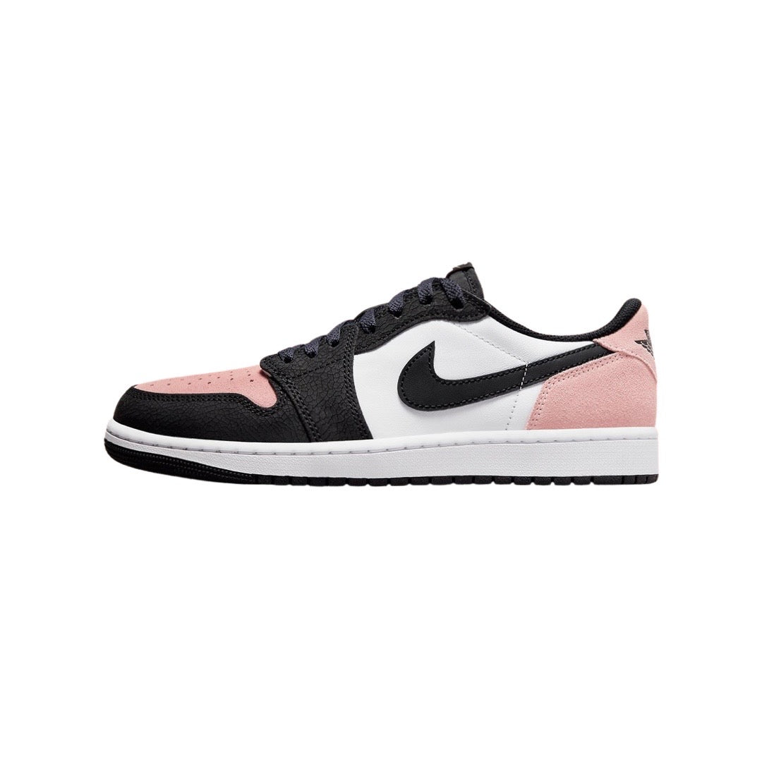 Air Jordan 1 Low OG Sneakers - Bleached Coral & Black White Colorway - Men's Basketball Shoes for Casual Wear & Street Fashion