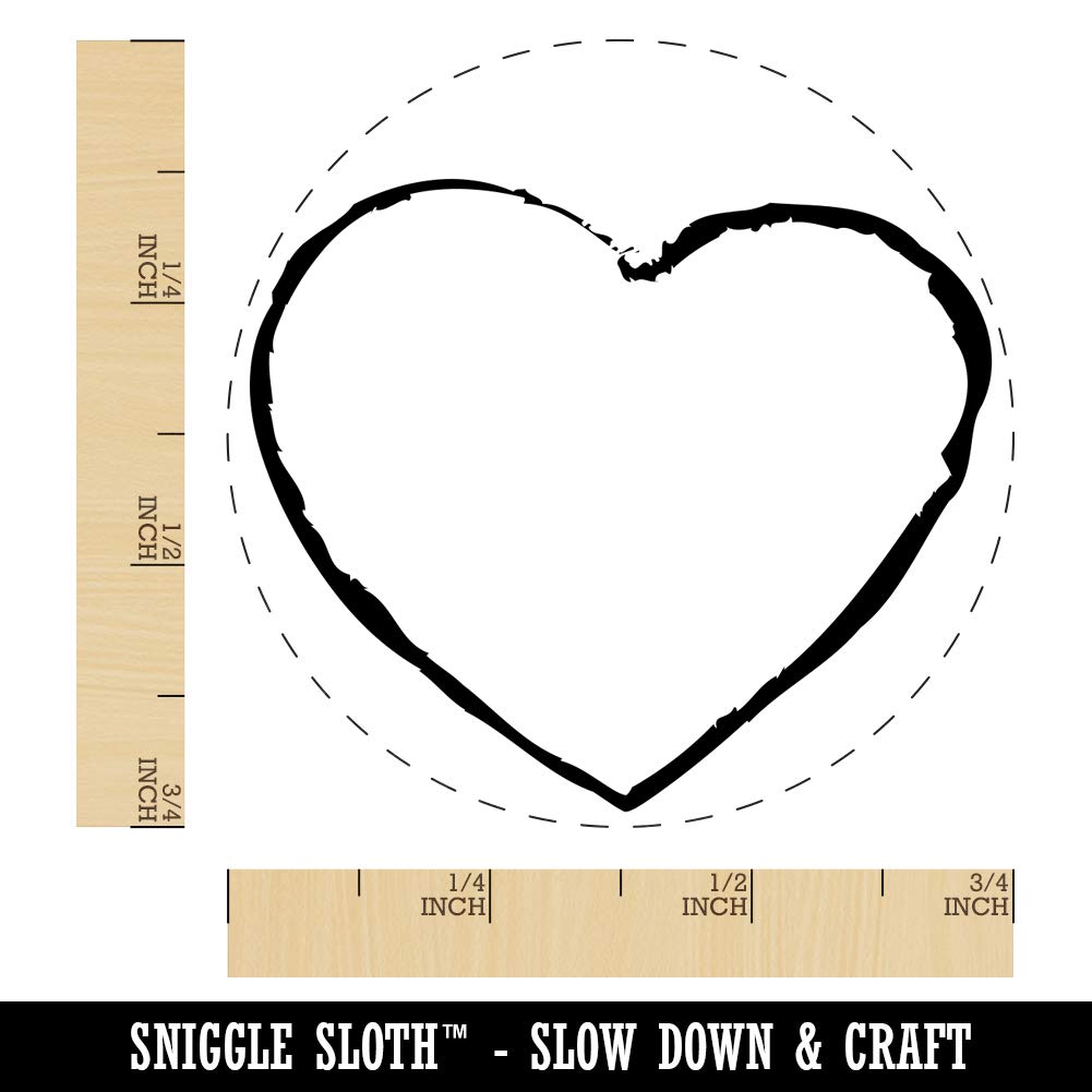 Heart Sketch Love Outline Chicken Egg Rubber Stamp - 3/4 Inch Small Craft Stamp for DIY Scrapbooking, Card Making, and Gift Wrapping