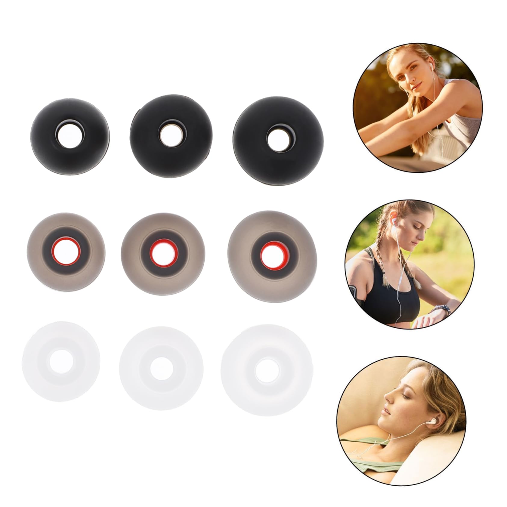 GANAZONO 72 Pcs Silicone Earplug Caps for Over-Ear Headphones - Noise Reducing Ear Tips for Sleeping, Studying, Travel & Work - Soft Comfortable Earbud Covers for Noise Isolation