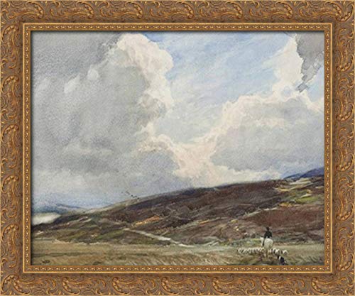 Tom Scott Herding Sheep 24x20 Framed Canvas Art - Gold Ornate Wood Frame - Perfect for Living Room, Bedroom & Office Wall Decor