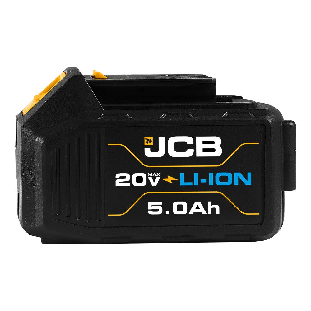 JCB 20V 5.0Ah Lithium-Ion Battery with Charge Indicator - Compatible with JCB 20V Power Tools (Drill, Jigsaw, Circular Saw) - Perfect for Construction, Woodworking & DIY Projects