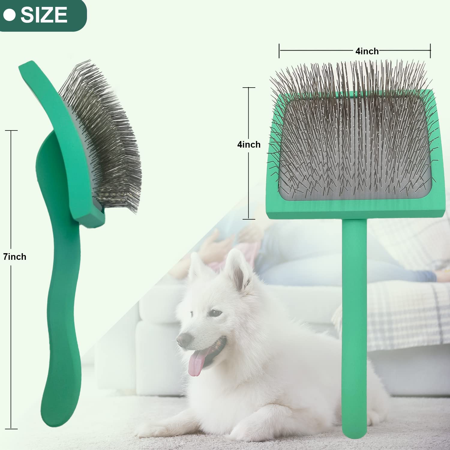 Premium Dog Slicker Brush & Pet Grooming Kit - Ergonomic Solid Wood Handle Brush for Goldendoodles, Poodles & Long Haired Dogs | Professional Deshedding Tool for Medium to Large Breeds | Perfect for Home Grooming & Pet Salon Use
