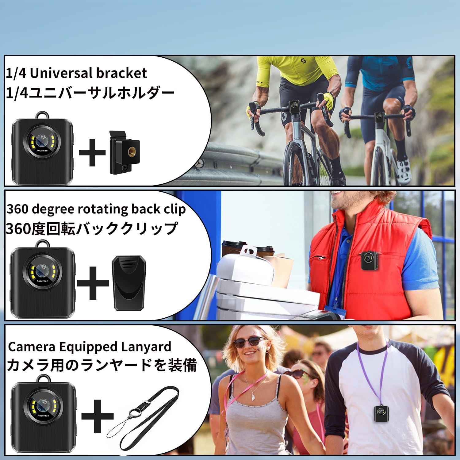 1080P HD Body Camera with 32GB Memory - Wearable Clip On Video Recorder with 0.96