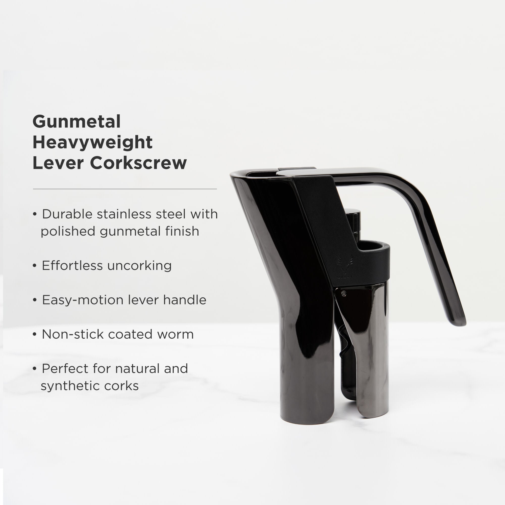 Premium Warren Heavyweight Lever Corkscrew - Professional Wine Opener with Ergonomic Design for Easy Cork Removal | Perfect for Home Bars, Wine Tasting Parties & Restaurant Use