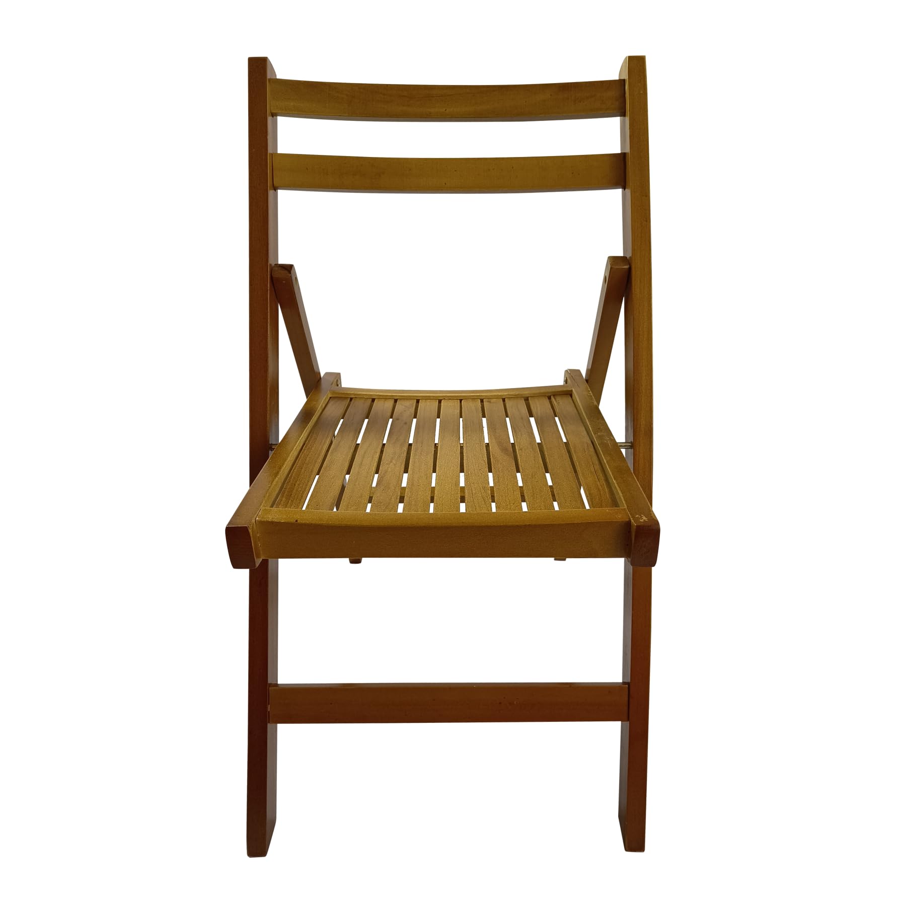 4 Pack Solid Wood Folding Chairs - Teak Wood Foldable Dining Chairs with Slatted Seat & Open Back Design | Portable Indoor Outdoor Event Seating for Weddings, Parties, Kitchen, Dining Room, Balcony & Garden Use