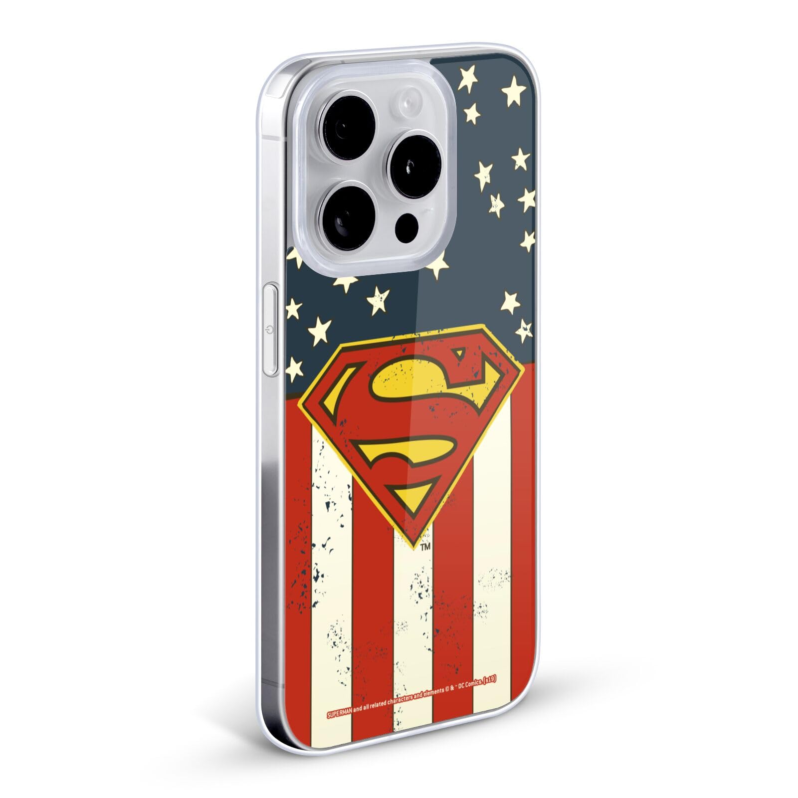 Official Superman DC Comics Soft Gel Case for iPhone X/Xs - US Flag Design | Durable Protection & Stylish Superhero Theme | Perfect for Fans, Daily Use & Gift Giving