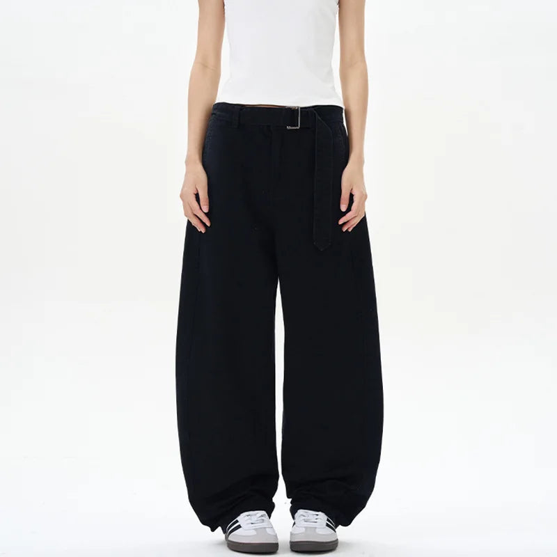 American Style Men's Casual Pants - Solid Color Ribbon Curved Knife Design, Full Length Spring Fashion 2025 (Model 9W1312) | Perfect for Office, Travel & Daily Wear
