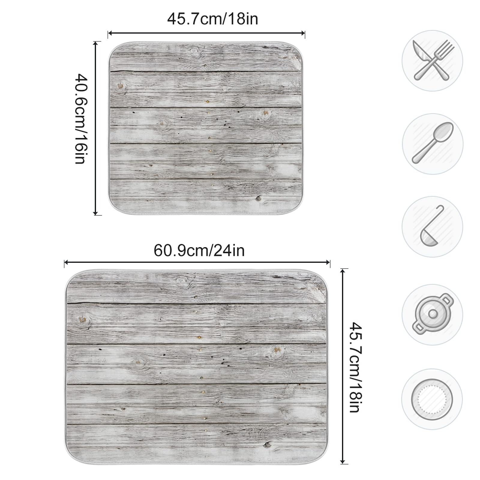 Farmhouse Style Dish Drying Mat - 16