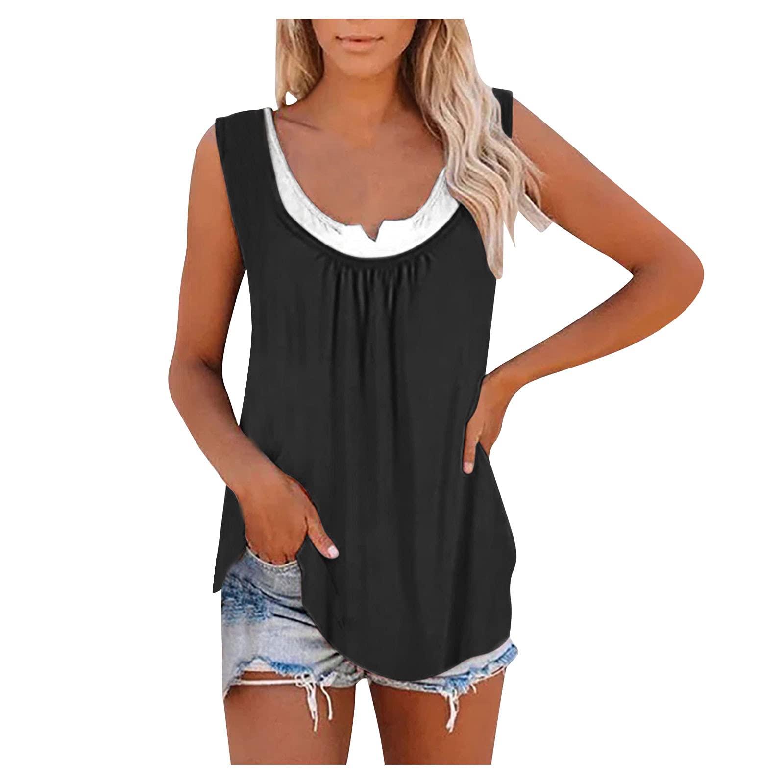 Women's Casual Sleeveless Printed T-Shirt - Summer Loose Fit Tank Top for Workout, Yoga & Everyday Wear | Breathable Comfort Tee for Women