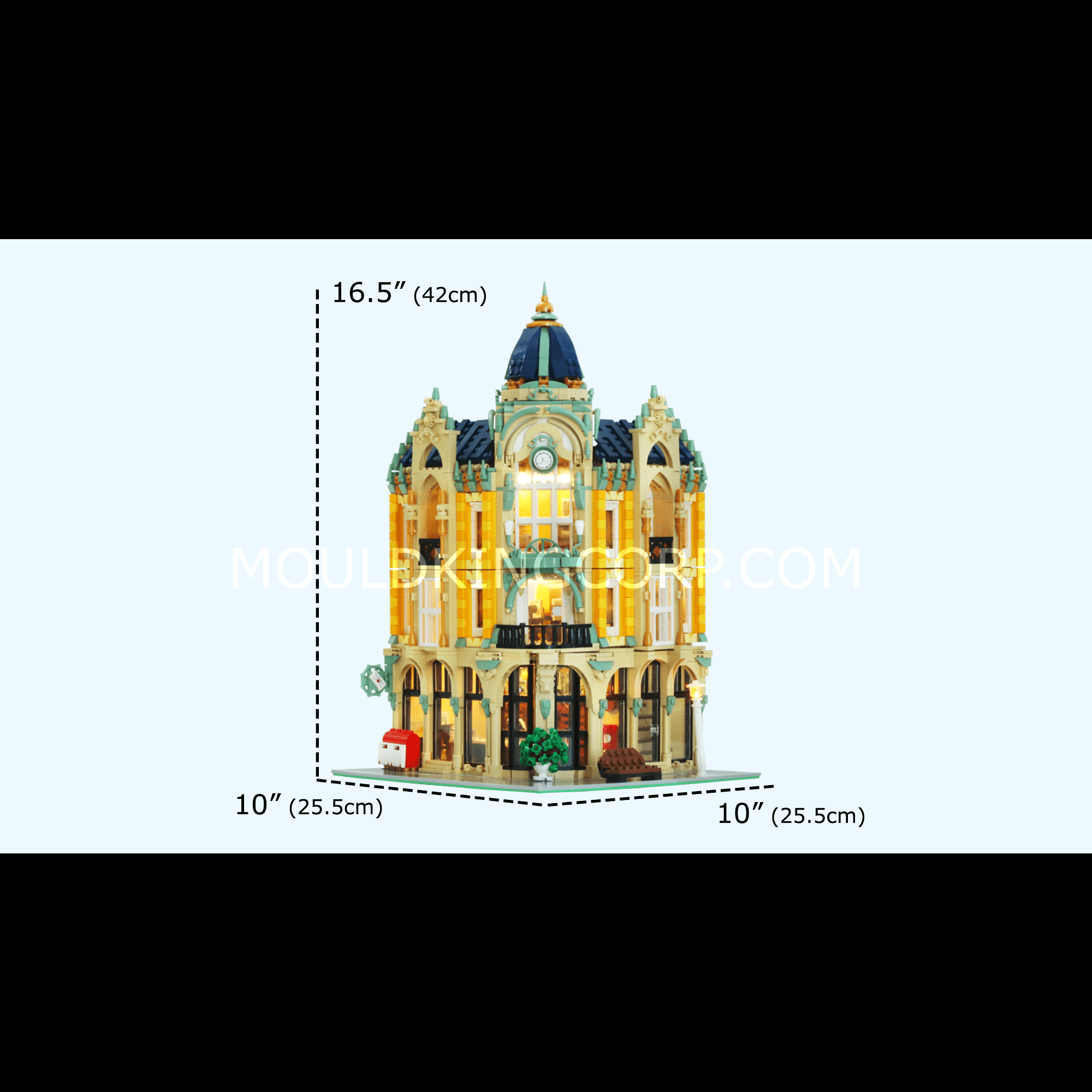 MOULD KING 16010 Corner Post Office Building Set - 4,030 Piece Model Kit for Adults & Teens | Creative Architecture Toy for Home Decoration, Gift & Display