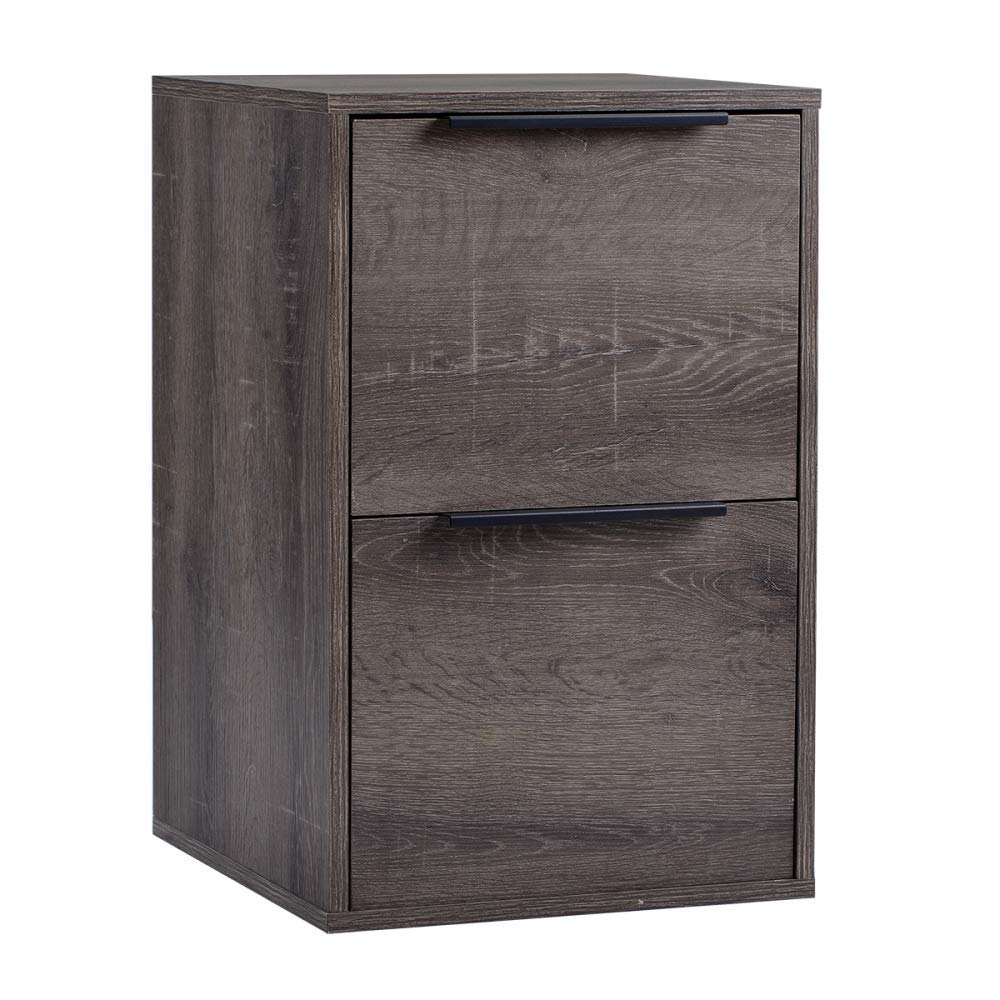 2-Drawer MDF Vertical File Cabinet in Walnut - Office Document Storage & Organization for Home or Business