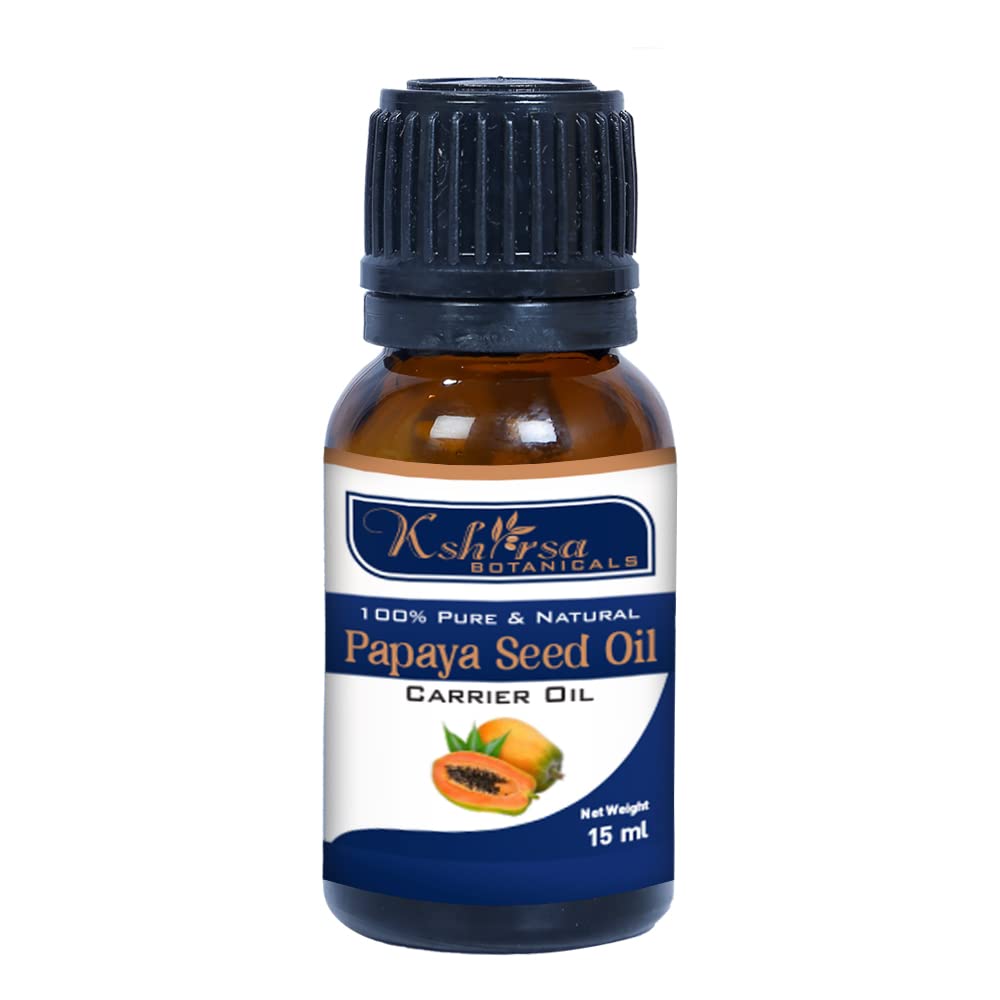 Pure & Undiluted Papaya Seed Oil (Carica Papaya) - 100% Natural Cold Pressed for Skin Care, Hair Growth & Face Moisturizer (15ml) | Anti-Aging, Scar Removal & Nourishing Treatment for Dry Skin & Damaged Hair