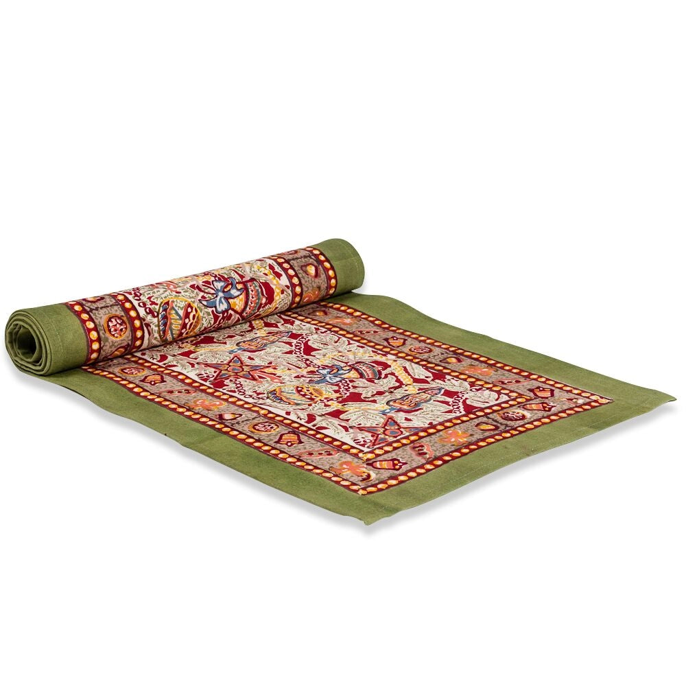 Christmas Noel Red and Green Table Runner - Holiday Dining Decor for Festive Parties and Seasonal Home Decor