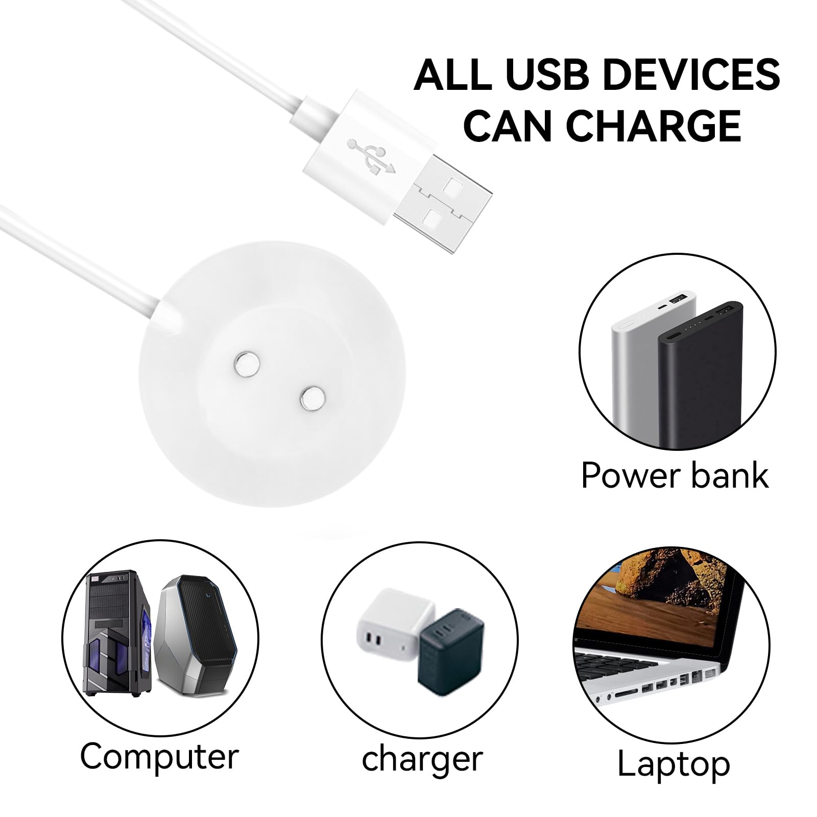 12mm Magnetic USB Charger Stand for Rose Vibrator - Fast Charging Adapter Base Dock Station Replacement | Portable & Discreet Charging Solution for Adult Toys