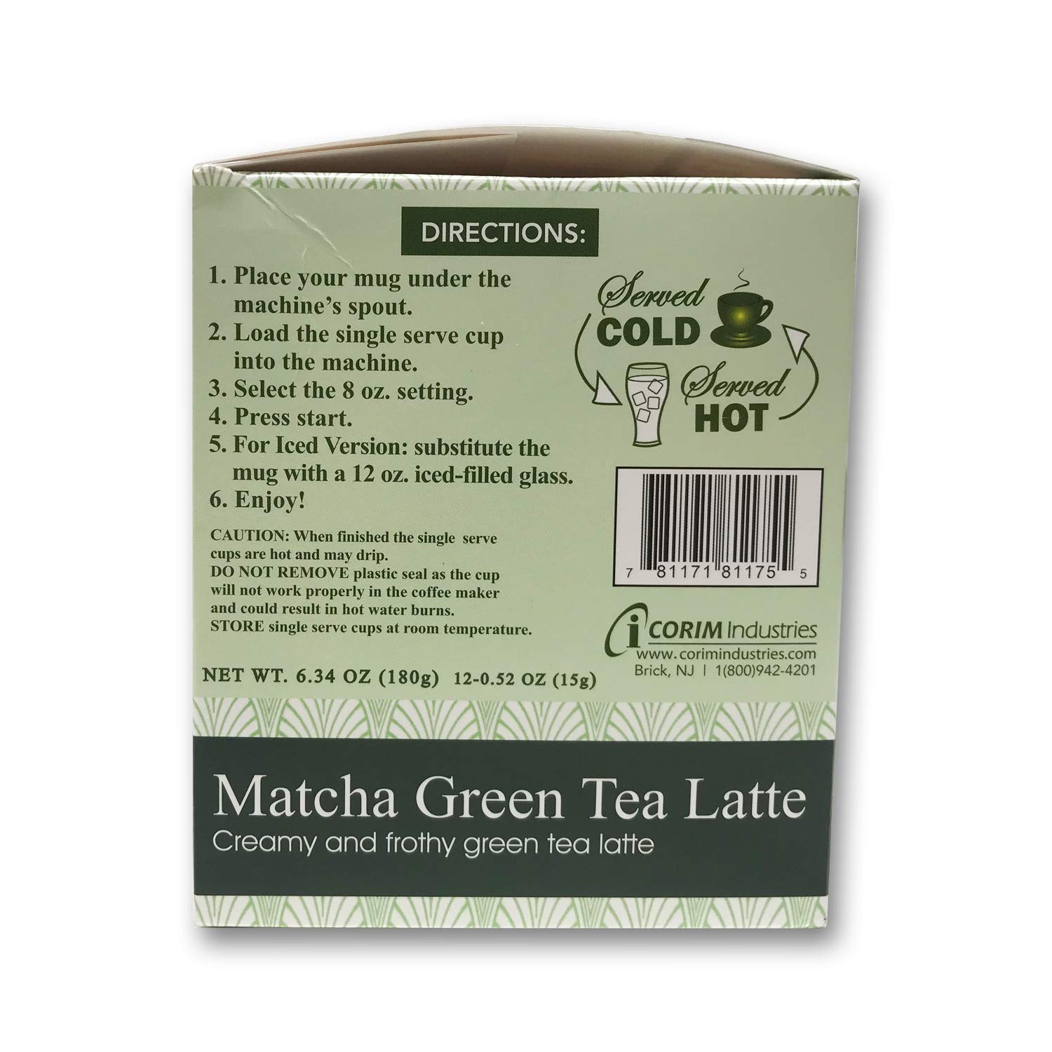 Organic Matcha Green Tea Latte Powder Single Serve Cups - 6 or 12 Count Box | Quick & Easy Japanese Tea Drink for Home, Office & Travel