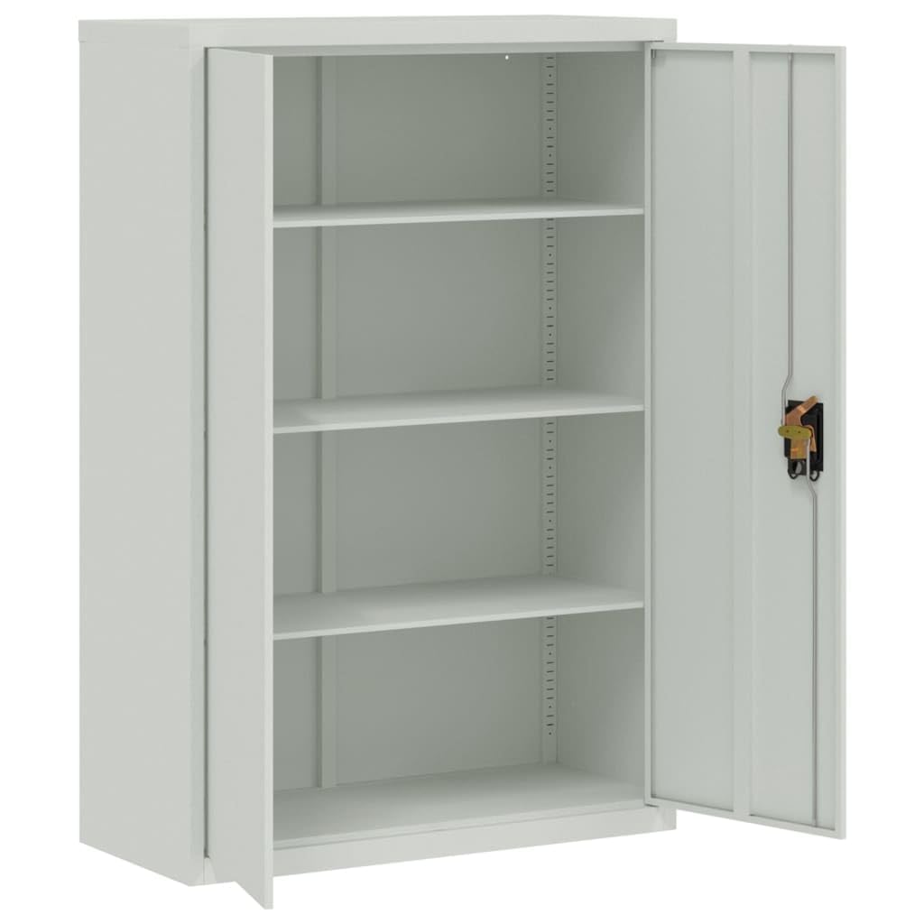 Steel Gray Office Cabinet with 3 Adjustable Shelves - Versatile Storage Solution for Files & Office Supplies - Easy Assembly - Perfect for Home Office, Workspace & Organization