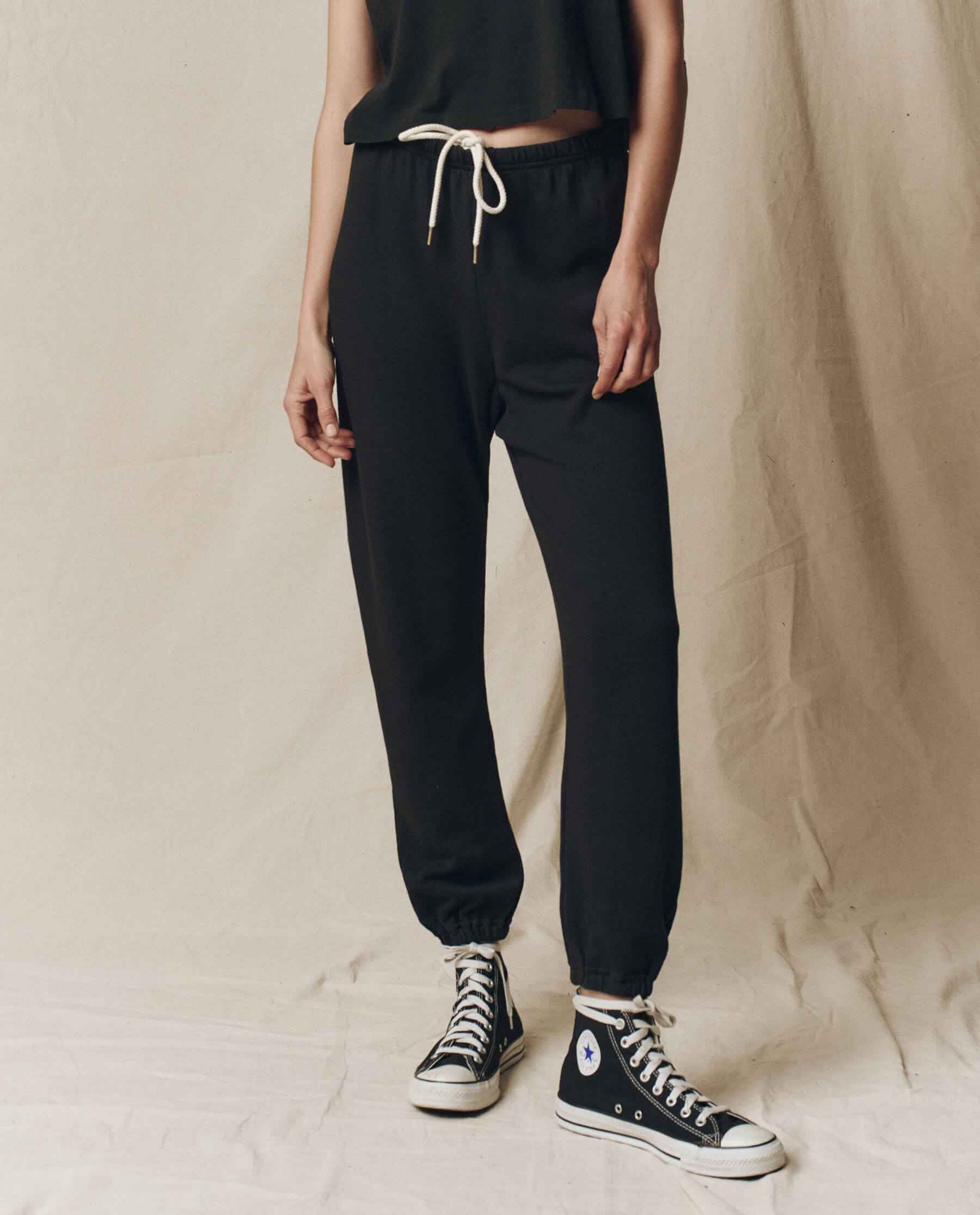 Premium Stadium Sweatpants for Men & Women - Solid Almost Black Color - Comfortable Lounge Pants for Home, Gym, and Casual Wear