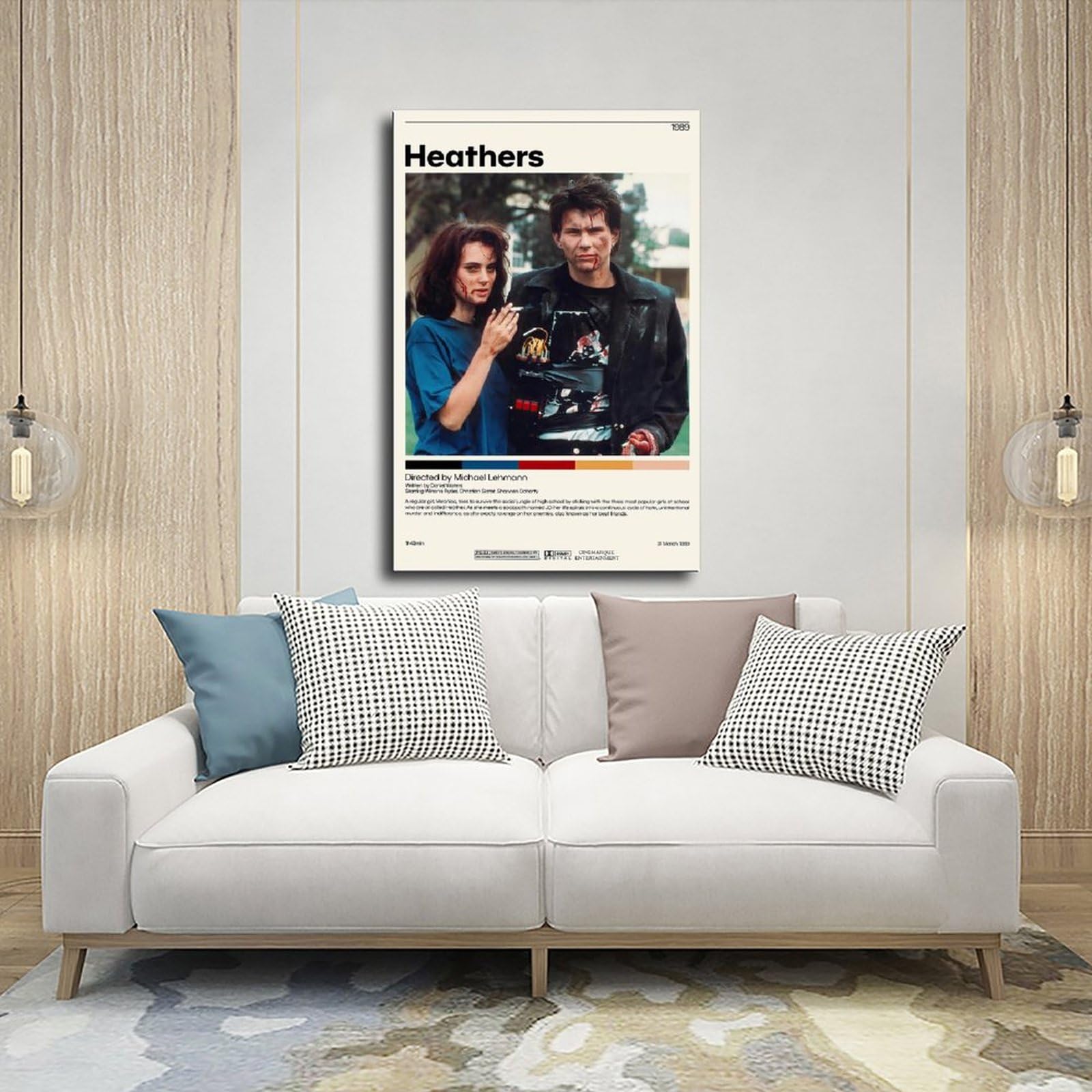 Heathers Classic Retro Movie Poster - Cool Wall Art Print, Unframed Canvas Decor for Room Aesthetic, Perfect Gift (12x18 inches, 30x45cm) - Ideal for Home, Office, Dorm & Theater Room Decor