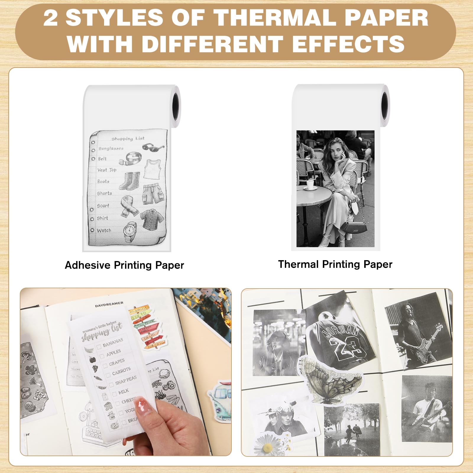 Print Pods Mini Printer - Thermal Inkless Sticker Maker with 20 Rolls Paper | Portable Pocket Printer for iPhone & Android | DIY Stickers, Notes, Flashcards, Journaling | Perfect for School, Office, Scrapbooking & Craft Projects