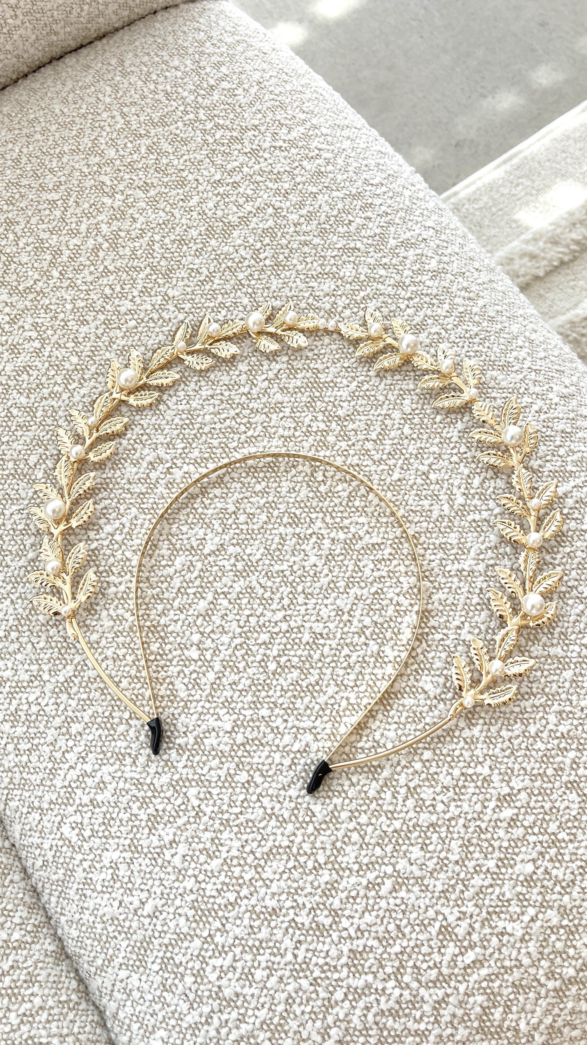Juliet Halo Headband - Gold Hair Accessory for Women | Elegant Bridal Hairpiece for Weddings, Prom & Special Occasions