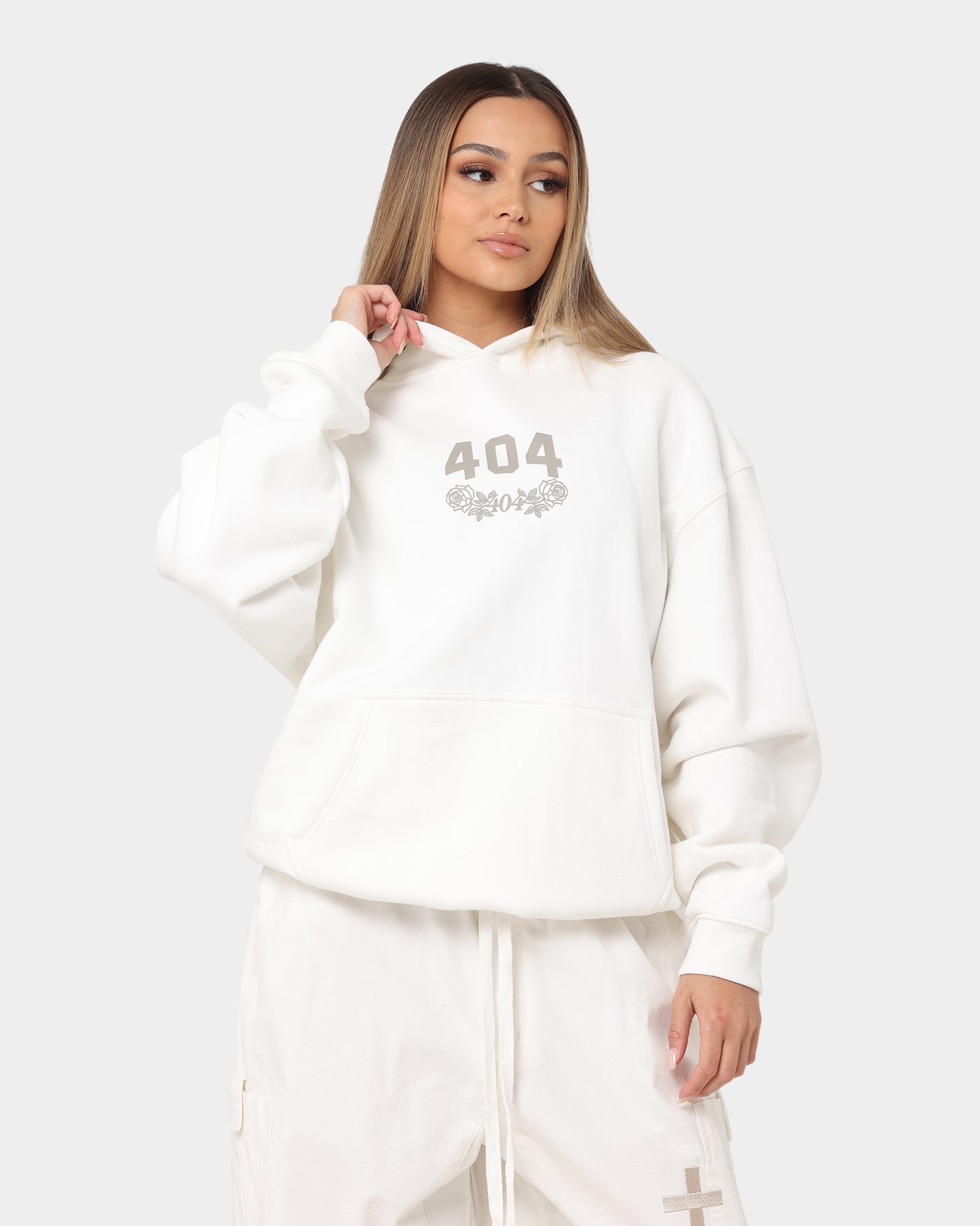 Vintage 404 Flight Hoodie - Off White Retro Streetwear for Men & Women | Casual Wear, Urban Fashion, Unisex Pullover for Everyday Style