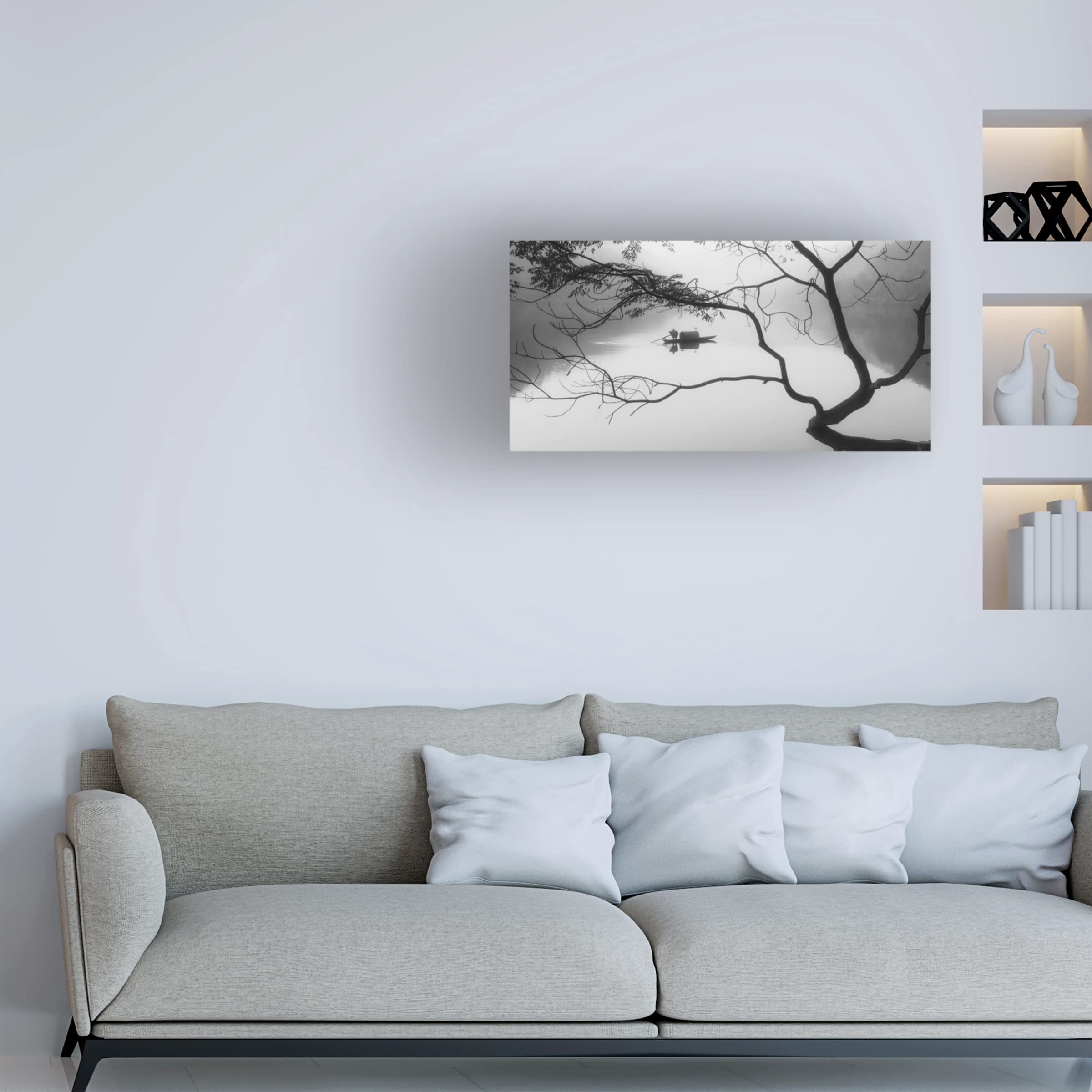 Bingo Z 'Fog' Canvas Art Print - Modern Abstract Wall Decor for Living Room, Bedroom & Office - Trademark Fine Art Collection