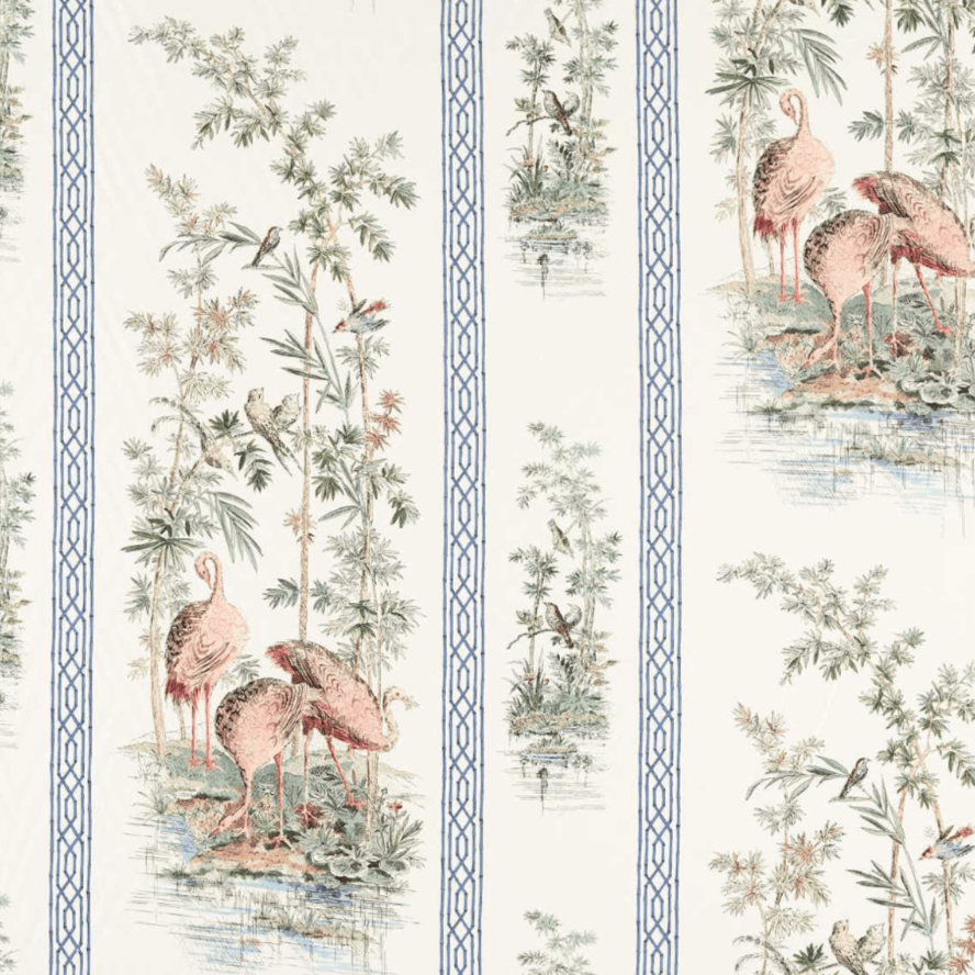 Storks and Thrushes Printed Fabric - Premium Cotton Material for Quilting, Dressmaking & Home Decor | Perfect for DIY Crafts, Curtains and Upholstery Projects
