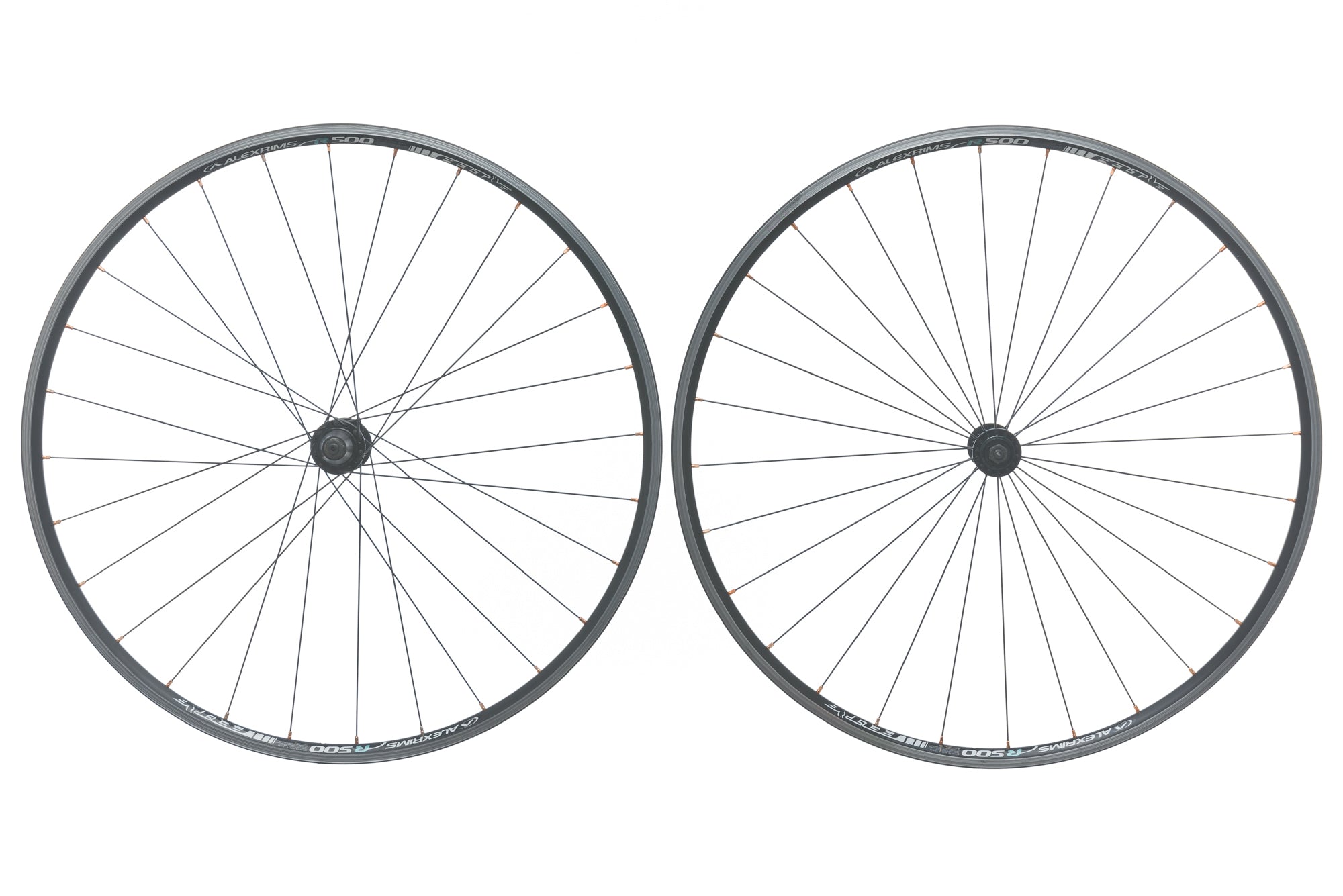 Alex Rims R500 700c Aluminum Clincher Wheelset - Lightweight Road Bike Wheels for Racing & Training