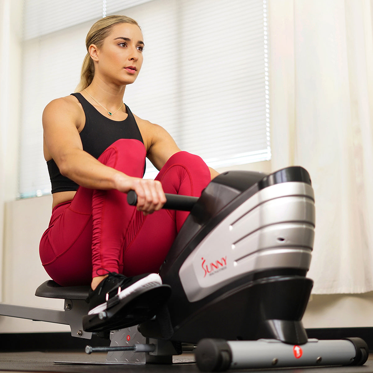 Dual Function Rowing Machine for Home Gym - Foldable Multi Rower with LCD Display for Full Body Workout | Perfect for Cardio & Strength Training in Small Spaces
