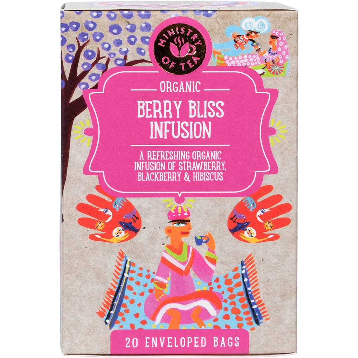 Organic Berry Bliss Herbal Tea Bags - 20 Count | Caffeine-Free Infusion with Natural Fruit Flavors | Perfect for Relaxation, Afternoon Tea & Gift Giving