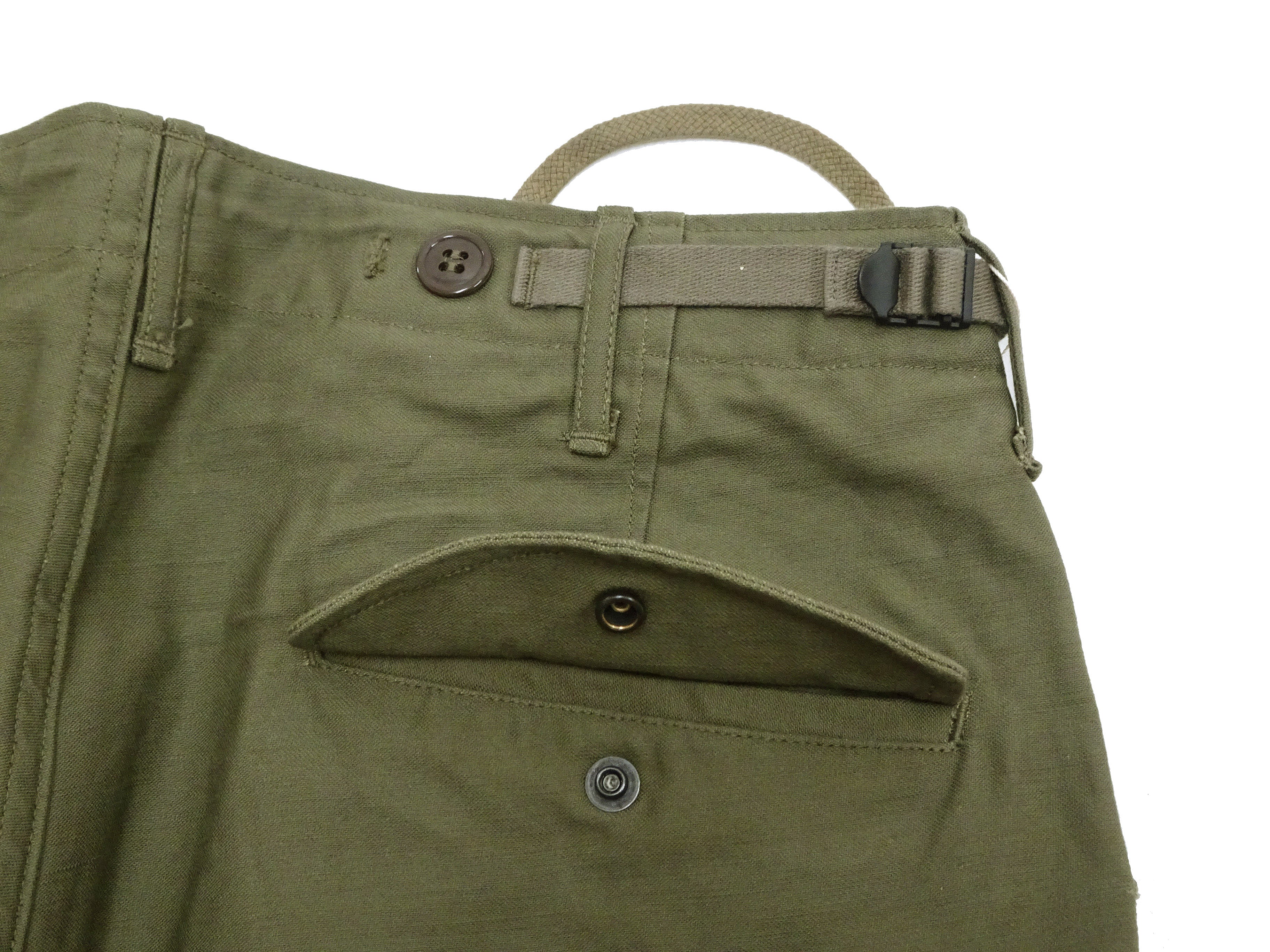 Buzz Rickson Men's Baggy Cargo Pants - US Army Korean War M-1951 Field Trousers Reproduction (BR42529, Olive) | Military Style Workwear & Outdoor Adventure Pants
