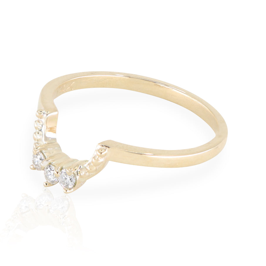 14K Yellow Gold Champagne Diamond Forever Stack Ring - Elegant Wedding Band, Anniversary Gift for Her, Perfect for Bridal Jewelry & Special Occasions
