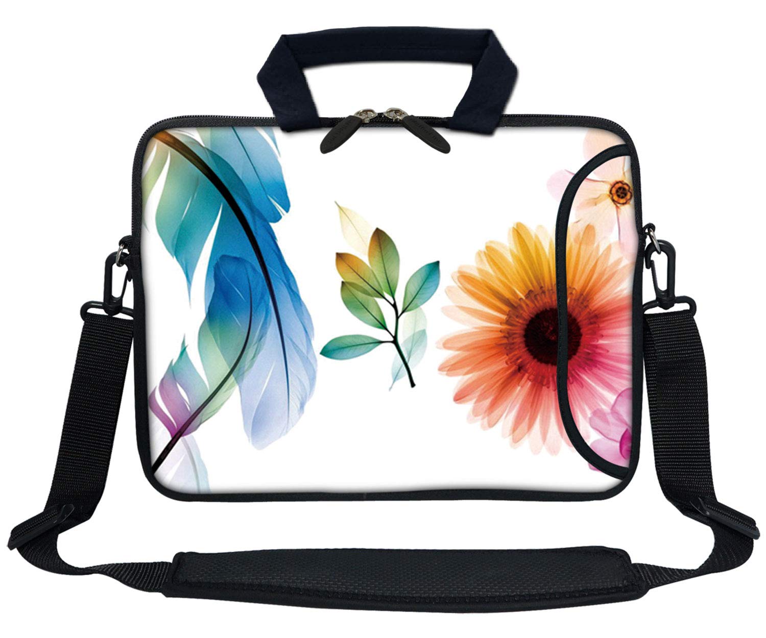 Meffort 13.3 Inch Neoprene Laptop Sleeve with Side Pocket - Compatible with MacBook Air/Pro, Chromebook & 12.5-13.3 Inch Laptops - Protective Case for Work, School & Travel