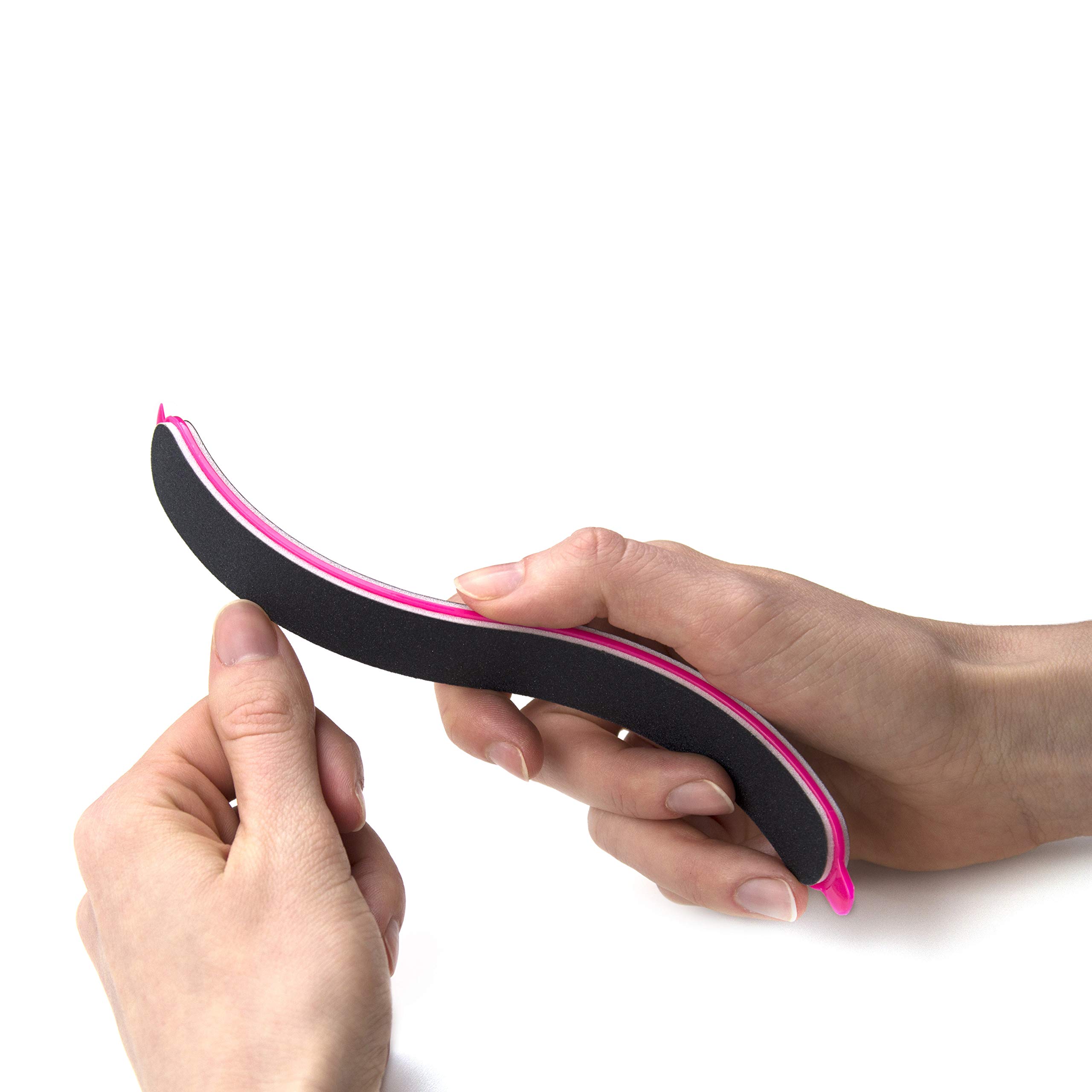 Professional 3-in-1 Curved Nail File with 240/400 Grit - Manicure Kit with Cuticle Pusher & Under-Nail Skimmer - Premium Nail Care Essentials for Women & Men - Perfect for Home, Salon & Travel Use
