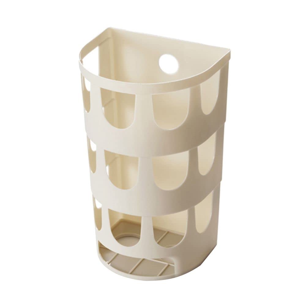 Wall Mounted Garbage Bag Holder - Kitchen Organizer for Hanging Storage (Khaki) - Perfect for Small Spaces & Clutter Control