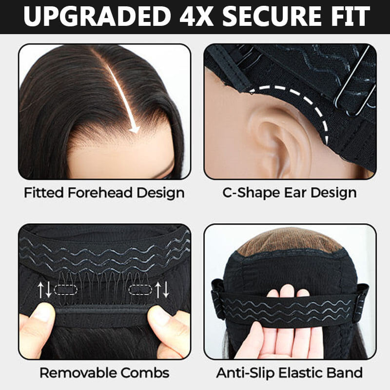 Eullair Wear and Go Wigs - Pre Plucked 9x6 Lace Front Human Hair Wig, Kinky Straight Glueless Wig with Bye Bye Knots for Black Women - Perfect for Daily Wear, Parties & Special Occasions