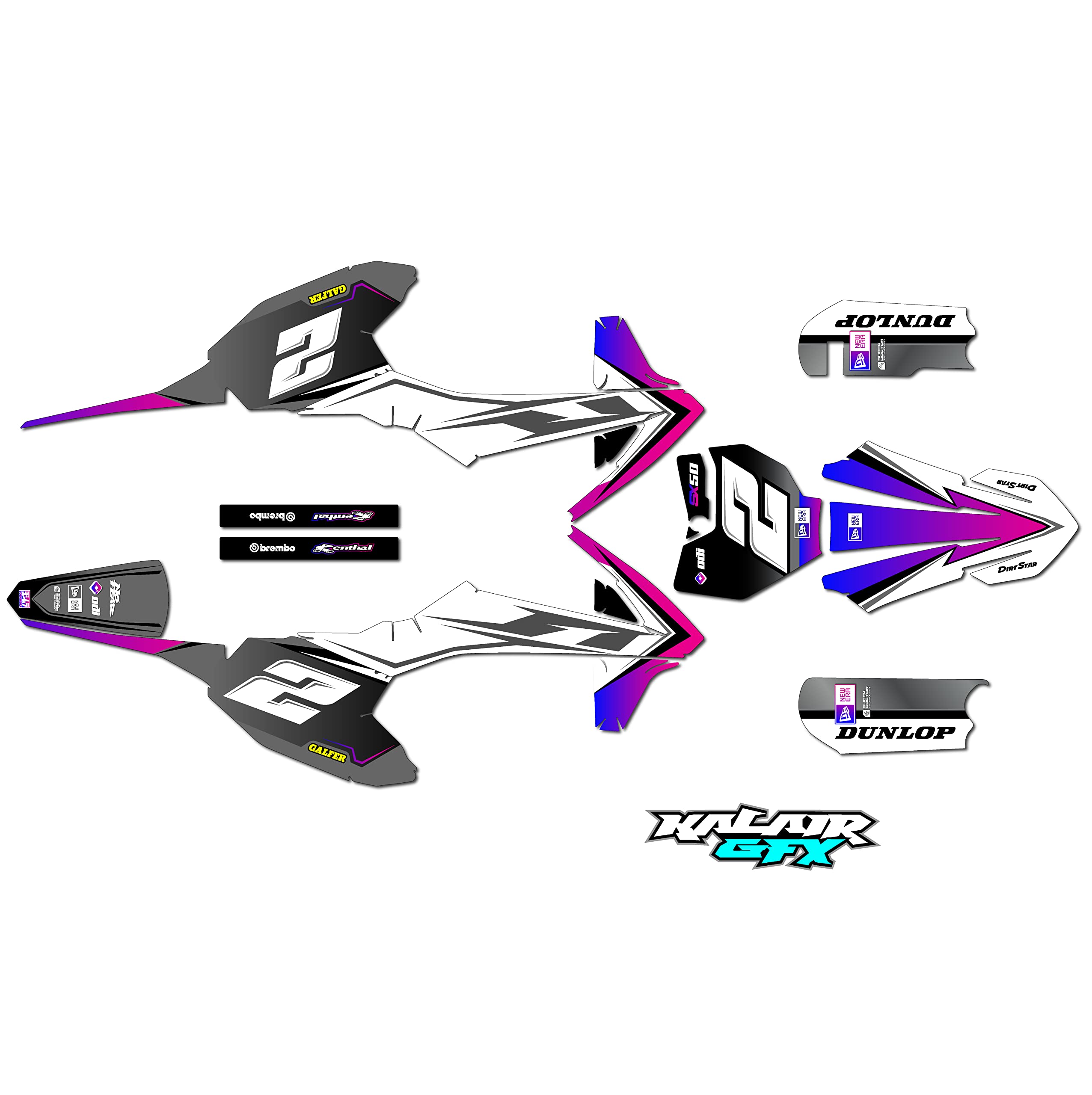 KTM 50SX Mini SX50 (2016-2018) Razor Series Fade Graphics Kit - 16 Mil Dirt Bike Stickers, Motocross Racing Decals for Pit Bikes & Motorcycles - Perfect for Motocross Racing, Dirt Bike Customization & Off-Road Adventures