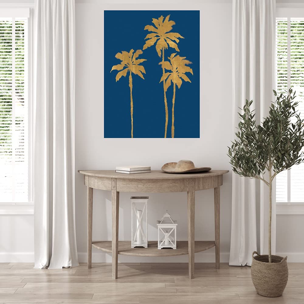 Premium Palm Luxe Trio Canvas Wall Art Set - Handcrafted by Artist Kristine Hegre - 42x56 Inch Ready-to-Hang Wall Decor for Living Room, Bedroom, Office & More - Tropical Botanical Home Decor for Coastal, Boho & Modern Interiors