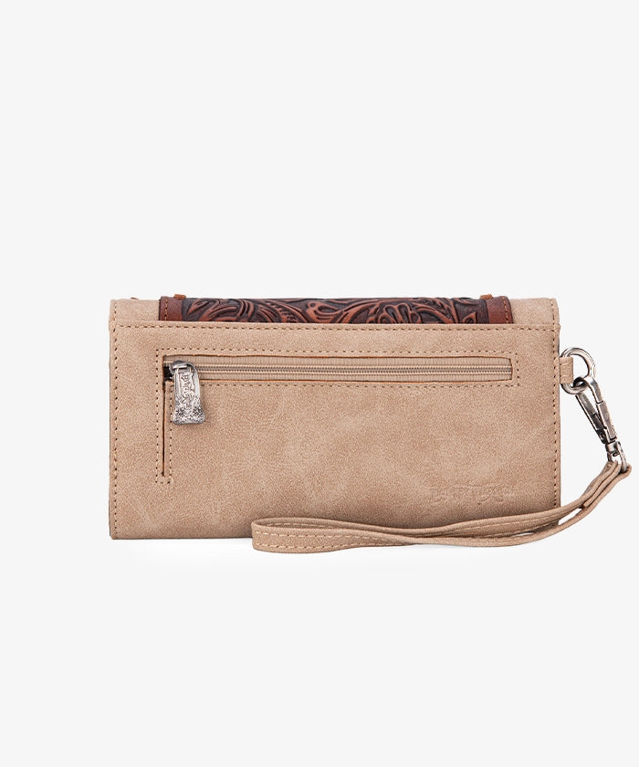 Trinity Ranch Floral Tooled Leather Wristlet - Stylish Crossbody Clutch for Women | Perfect for Parties, Weddings & Everyday Use