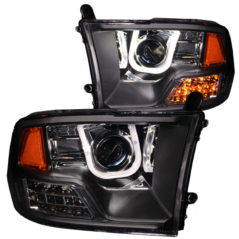 ANZO Black U Bar Projector Headlights for Dodge Ram 1500 (2009-2018) - High-Performance LED Lighting for Night Driving & Off-Road Adventures