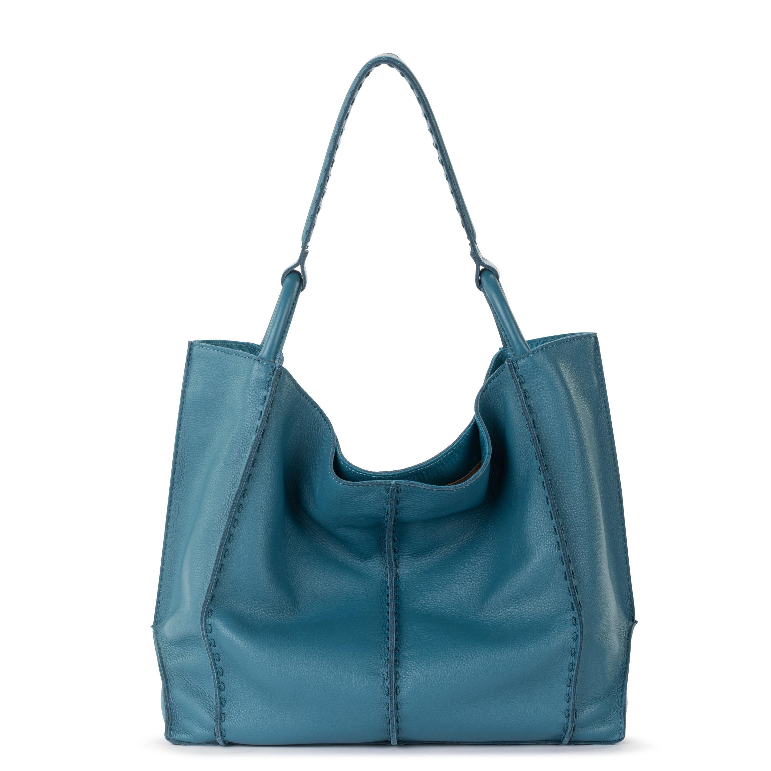 Los Feliz Large Leather Tote Bag - Premium Lagoon Color - Perfect for Work, Travel & Everyday Use